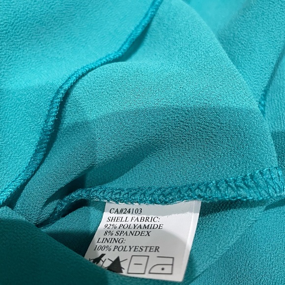 Vintage 90’s retro mint green crocheted sleeveless blouse with lining. - Picture 6 of 7